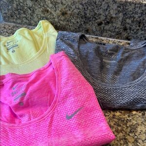 Nike Dri-FIT Tops - Vibrant Pink, Soft Yellow, Classic Gray